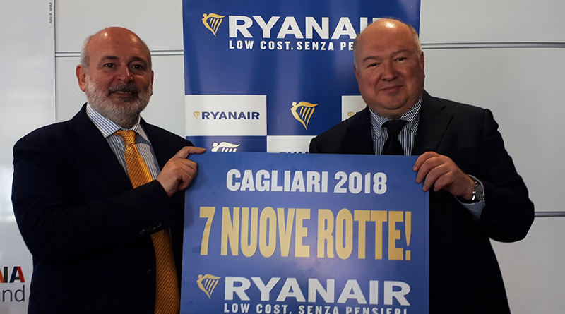 Cagliari, nuovi voli low cost Ryanair 2018