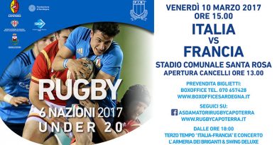 Rugby 6 Nazioni Under 20 Italia Francia a Capoterra