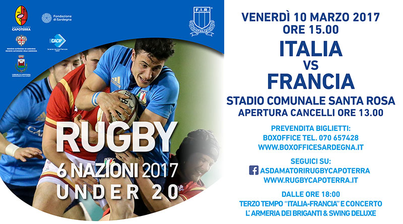 Rugby 6 Nazioni Under 20 Italia Francia a Capoterra